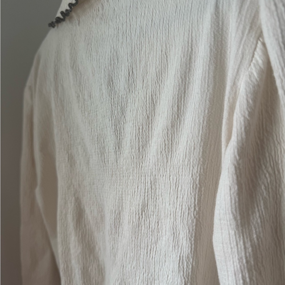 Anthropologie Nation Los Angeles Daisy Oversized Collar Button-Front Top - Picture 10 of 12